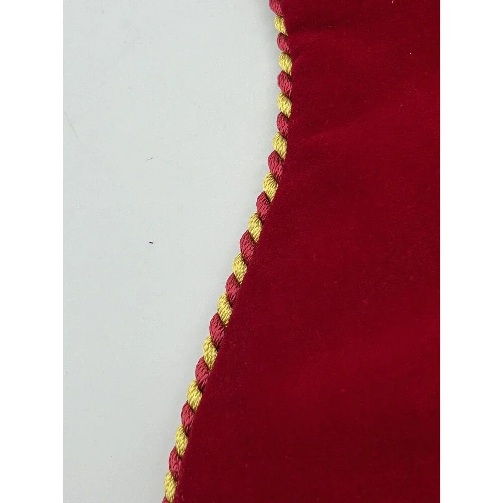 Dillards Trimmings Embroidered Christmas Stocking 21” Tassel Velvet VTG